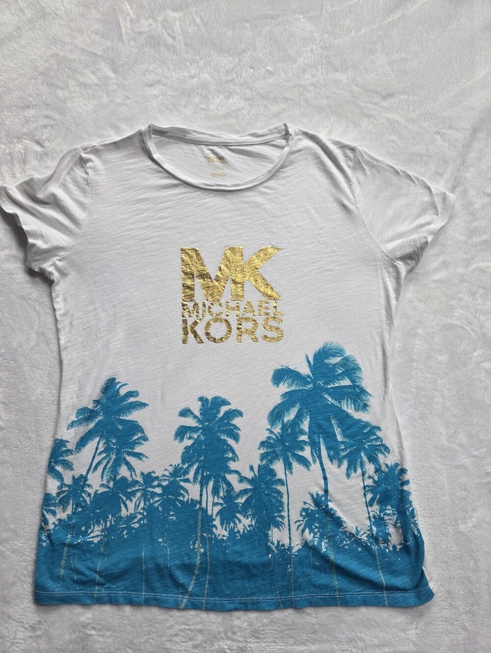 Michael Kors Tropical Palm Tree Graphic T Shirt Women’s Large